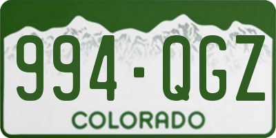 CO license plate 994QGZ