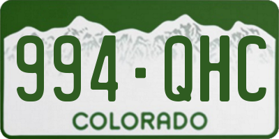 CO license plate 994QHC