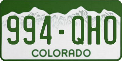 CO license plate 994QHO