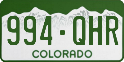 CO license plate 994QHR