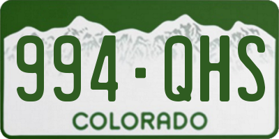 CO license plate 994QHS