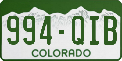 CO license plate 994QIB