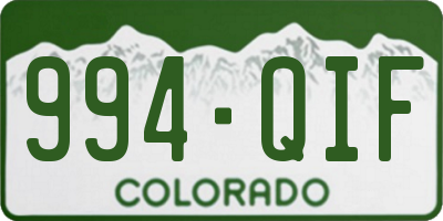 CO license plate 994QIF