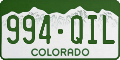 CO license plate 994QIL