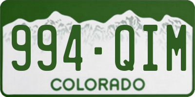 CO license plate 994QIM