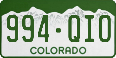 CO license plate 994QIO