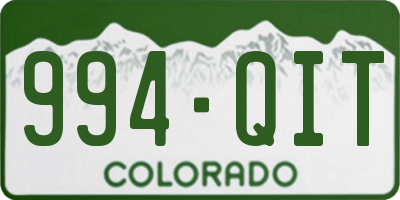 CO license plate 994QIT