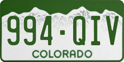 CO license plate 994QIV