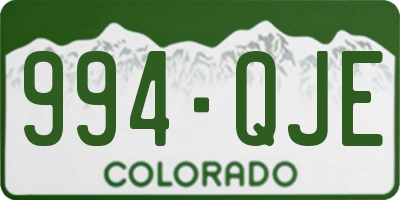 CO license plate 994QJE