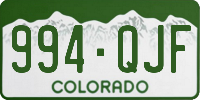 CO license plate 994QJF