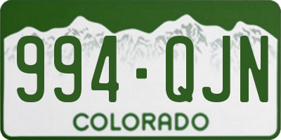 CO license plate 994QJN
