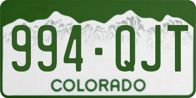 CO license plate 994QJT