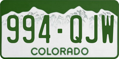 CO license plate 994QJW