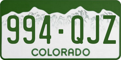 CO license plate 994QJZ