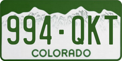 CO license plate 994QKT