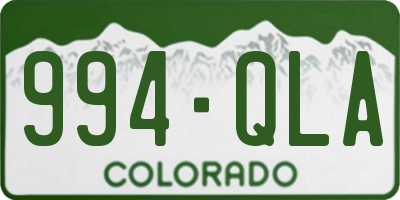 CO license plate 994QLA