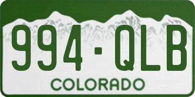 CO license plate 994QLB
