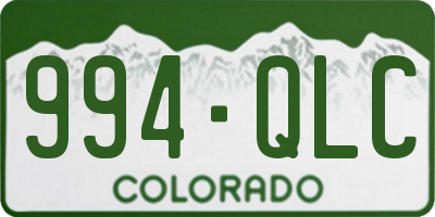 CO license plate 994QLC
