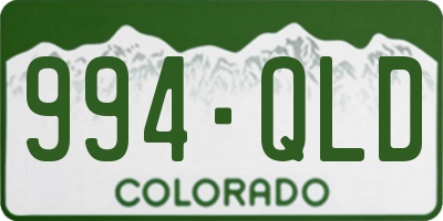 CO license plate 994QLD