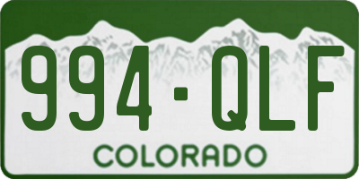 CO license plate 994QLF