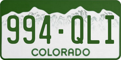 CO license plate 994QLI