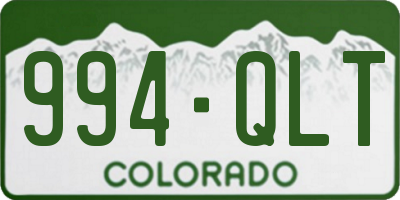 CO license plate 994QLT