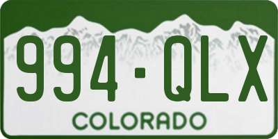 CO license plate 994QLX