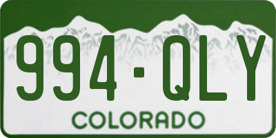 CO license plate 994QLY