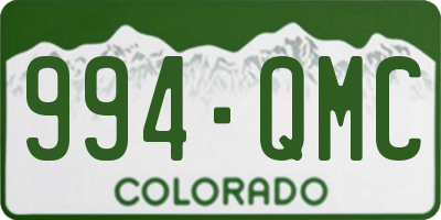 CO license plate 994QMC