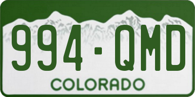 CO license plate 994QMD