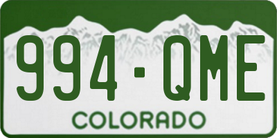 CO license plate 994QME