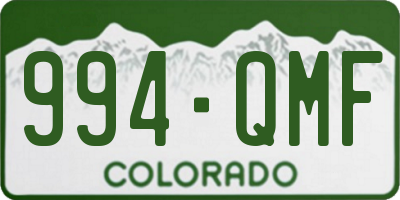 CO license plate 994QMF