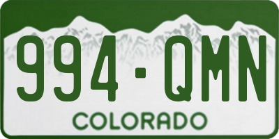 CO license plate 994QMN