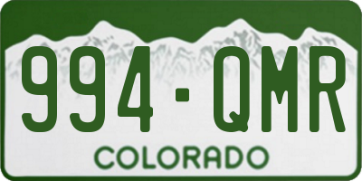 CO license plate 994QMR