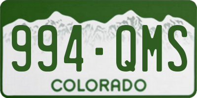 CO license plate 994QMS