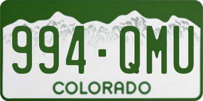 CO license plate 994QMU