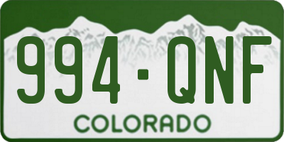 CO license plate 994QNF