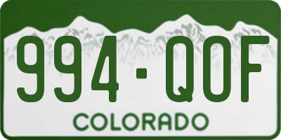 CO license plate 994QOF