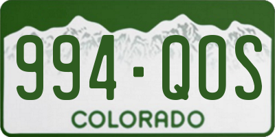 CO license plate 994QOS