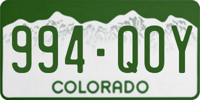CO license plate 994QOY