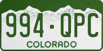 CO license plate 994QPC