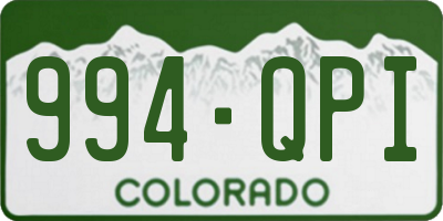 CO license plate 994QPI