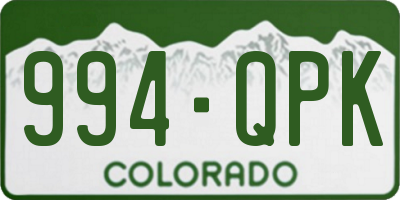 CO license plate 994QPK