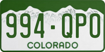 CO license plate 994QPO