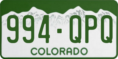 CO license plate 994QPQ