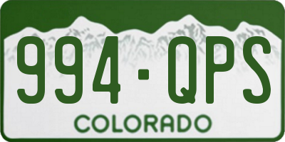CO license plate 994QPS