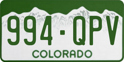 CO license plate 994QPV