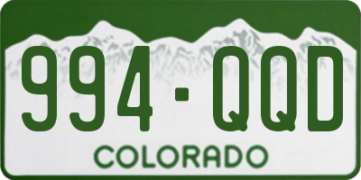 CO license plate 994QQD