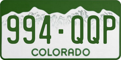 CO license plate 994QQP