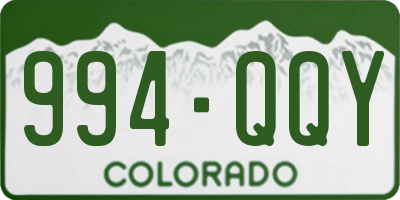 CO license plate 994QQY